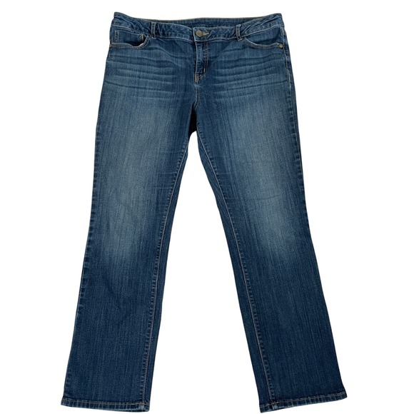 Simply Vera Vera Wang Jeans Women's 14 Dark Wash Denim Classic Fit Straight Leg - Picture 1 of 10